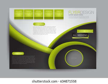Flyer, brochure, billboard template design landscape orientation for education, presentation, website. Black and green color. Editable vector illustration.