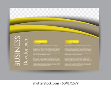 Flyer, brochure, billboard template design landscape orientation for education, presentation, website. Yellow color. Editable vector illustration.