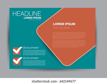Flyer, brochure, billboard template design landscape orientation for education, presentation, website. Red and green color. Editable vector illustration