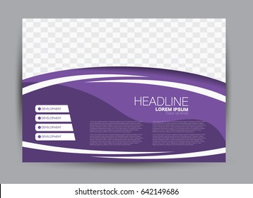 Flyer, brochure, billboard template design landscape orientation for education, presentation, website. Purple color. Editable vector illustration