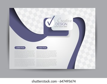 Flyer, brochure, billboard template design landscape orientation for education, presentation, website. Purple color. Editable vector illustration.
