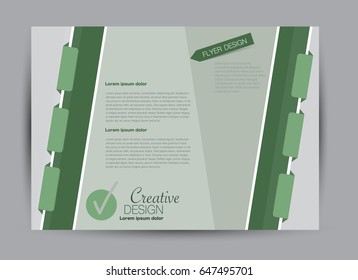 Flyer, brochure, billboard template design landscape orientation for education, presentation, website. Green color. Editable vector illustration.