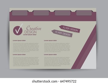 Flyer, brochure, billboard template design landscape orientation for education, presentation, website. Brown color. Editable vector illustration.