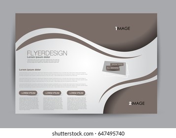 Flyer, brochure, billboard template design landscape orientation for education, presentation, website. Brown color. Editable vector illustration.