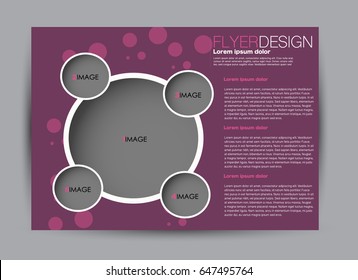 Flyer, brochure, billboard template design landscape orientation for education, presentation, website. Red color. Editable vector illustration.