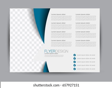 Flyer, brochure, billboard template design landscape orientation for education, presentation, website. Blue color. Editable vector illustration