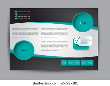 Flyer, brochure, billboard template design landscape orientation for education, presentation, website. Black and green color. Editable vector illustration