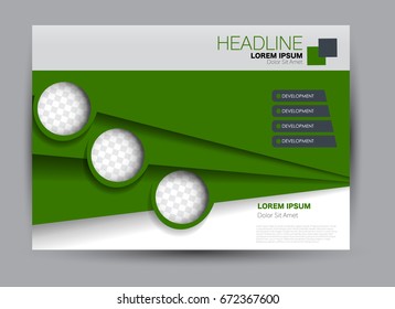 Flyer, brochure, billboard template design landscape orientation for education, presentation, website. Green color. Editable vector illustration.