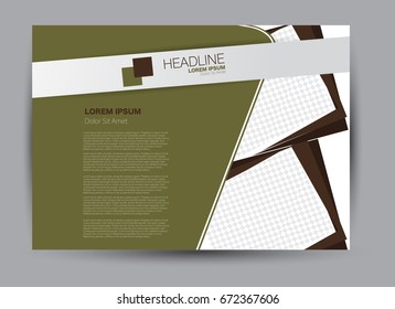 Flyer, brochure, billboard template design landscape orientation for education, presentation, website. Green color. Editable vector illustration.