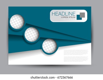 Flyer, brochure, billboard template design landscape orientation for education, presentation, website. Blue color. Editable vector illustration.