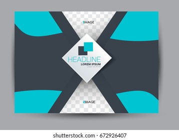 Flyer, brochure, billboard template design landscape orientation for education, presentation, website. Blue color. Editable vector illustration.