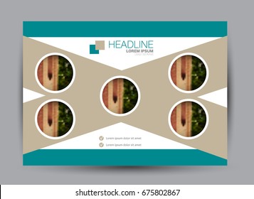 Flyer, brochure, billboard template design landscape orientation for education, presentation, website. Green color. Editable vector illustration