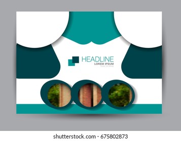 Flyer, brochure, billboard template design landscape orientation for education, presentation, website. Green color. Editable vector illustration