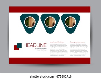 Flyer, brochure, billboard template design landscape orientation for education, presentation, website. Red and green color. Editable vector illustration