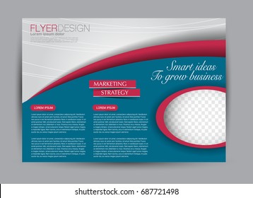 Flyer, brochure, billboard template design landscape orientation for education, presentation, website. Editable vector illustration. Blue and red color.
