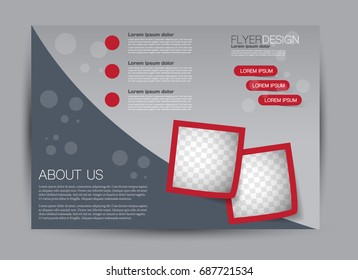 Flyer, brochure, billboard template design landscape orientation for education, presentation, website. Editable vector illustration. Red color.
