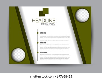 Flyer, brochure, billboard template design landscape orientation for education, presentation, website. Green color. Editable vector illustration