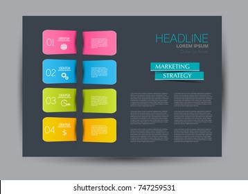 Flyer, brochure, billboard template design landscape orientation for education, presentation, website.  Editable vector illustration