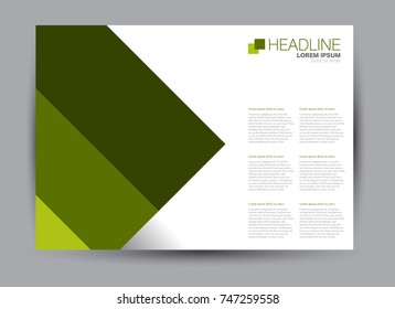 Flyer, brochure, billboard template design landscape orientation for education, presentation, website. Green color. Editable vector illustration