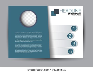 Flyer, brochure, billboard template design landscape orientation for education, presentation, website. Blue color. Editable vector illustration