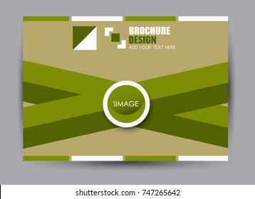 Flyer, brochure, billboard template design landscape orientation for education, presentation, website. Green color. Editable vector illustration