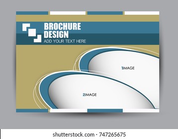 Flyer, brochure, billboard template design landscape orientation for education, presentation, website. Green and blue color. Editable vector illustration