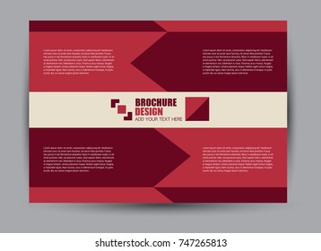 Flyer, brochure, billboard template design landscape orientation for education, presentation, website. Red color. Editable vector illustration
