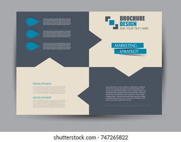 Flyer, brochure, billboard template design landscape orientation for education, presentation, website. Blue color. Editable vector illustration