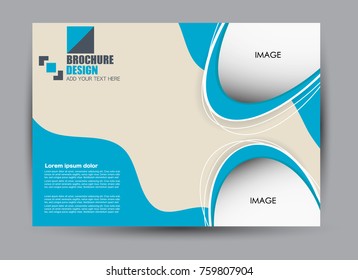 Flyer, brochure, billboard template design landscape orientation for education, presentation, website.  Blue color. Editable vector illustration.