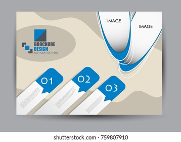 Flyer, brochure, billboard template design landscape orientation for education, presentation, website.  Blue color. Editable vector illustration.