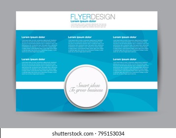 Flyer, brochure, billboard template design landscape orientation for education, presentation, website.  Blue color. Editable vector illustration.