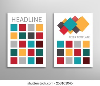 Flyer Brochure Color Design Vector Template with color squares