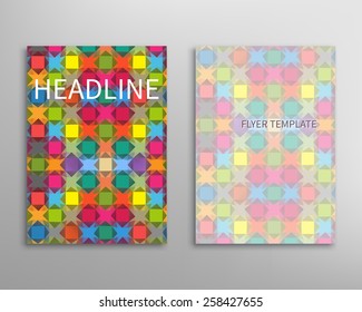 Flyer Brochure Color Design Vector Template with color origami squares