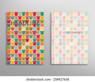 Flyer Brochure Color Design Vector Template with color origami squares