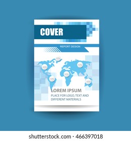 Flyer brochure cover annual report design with world map for your projects