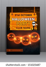 Flyer, brochure or cover design for Halloween Party Night.