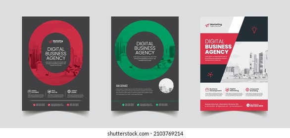 Flyer brochure cover design layout background, Corporate Business poster pamphlet blue red green yellow colors scheme template in A4 size