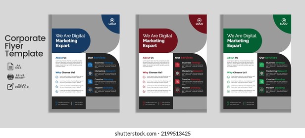 Fondo de diseño de diseño de portada del folleto del volante, patrón de esquema de colores verdes de color rojo azul para el cartel de la empresa en tamaño A4