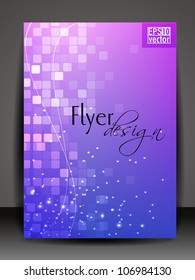 Flyer, brochure or cover design with mosaic pattern for publishing, print and presentation. EPS 10.