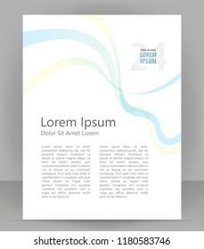 Flyer brochure, cover layout design print template, light pamphlet vector Illustration