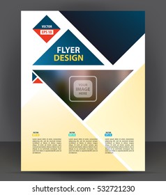 Flyer brochure, cover layout design print template, pamphlet vector letter format Illustration