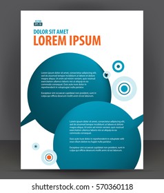 Flyer brochure, cover layout design print template, pamphlet vector letter format Illustration