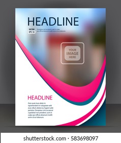 Flyer brochure, cover layout design print template, pamphlet vector letter format Illustration