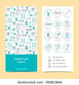 Flyer, brochure for dental clinic. Set of promotional products. Flat design. Vector illustration