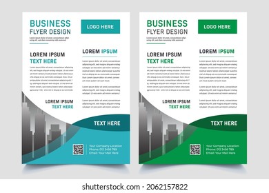Flyer brochure design, business cover size A4 template, geometric shape red and blue color