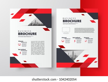 Flyer brochure design, business flyer size A4 template, creative leaflet, trend cover geometric red color