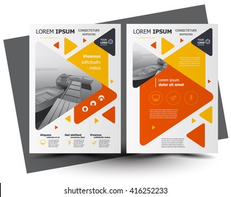 Flyer brochure design, business flyer size A4 template, creative leaflet, trend cover triangles