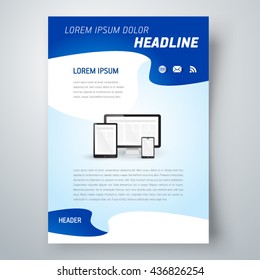 Flyer brochure design, business flyer size A4 template, creative leaflet, computer desktop ps set