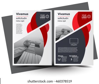 Flyer brochure design, business size A4 template, creative leaflet, trend cover geometric