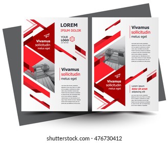 Flyer brochure design, business flyer size A4 template, creative leaflet, trend cover geometric stripes red color